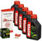 Motul 10W-40 Öl + HiFlo Ölfilter für Suzuki VS 1400 Intruder, 87-03, VX51L - Ölwechselset inkl. Motoröl, Chrom Filter, Dichtring