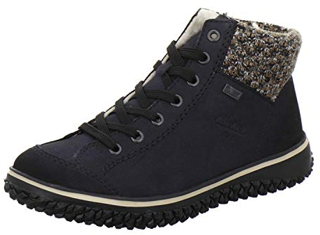 Rieker Damen Low-Top Sneaker Z4243, Frauen Halbschuhe, wasserabweisend, riekerTEX,Freizeitschuhe,Turnschuhe,Laufschuhe,blau Kombi (14),38 EU / 5 UK