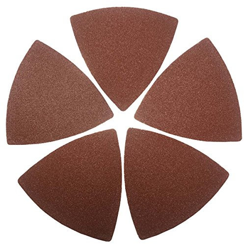 XXGO 60 Pcs 120 Grits Triangular 80mm Oscillating Tool Sandpaper for 80mm Multi Tool Triangle Sanding Pads Compatible with bosch dewalt fein makita milwaukee ryobi XG8020120U