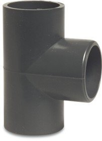 Raccord en T pour tuyauterie de piscine – 90 °, PVC-U - 50 mm - raccord à coller