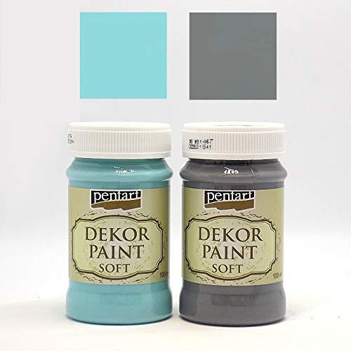 Zita`s Creative Dekor Paint Chalky Set 2x100ml - Set 10. Kreidefarbe, Vintagefarbe, Mattfarbe, Bastelfarbe,