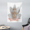 ABAKUHAUS Faultier Wandteppich, Kleine Sloth Meditation aus Weiches Mikrofaser Stoff Waschbar ohne Verblassen Digitaldruck, 110 x 150 cm, Rosa Braun Grau