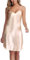 Vlazom Chemise Nuisette de Nuit Femme Satin Sexy Bretelles Reglables Robe de Nuit,Champagne,XXL