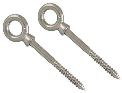 M8 Wood Eye Screw Threaded Bolt Made of Stainless Steel for Secure Wood Connection Direct Timber Mounting M8 x 80mm (Pack of 2)