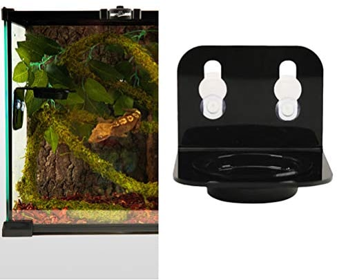 POPETPOP Reptilienschüssel mit Saugnapf aus Acryl, für Reptilien, Futter und Wasser, für Schildkröten, Reptilien, Spinnen, Schlange (Einzelbecken)