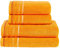 PANA Frottier-Serie Jasmina • Frottee Handtücher Set • weicher Badteppich • 100% Baumwolle • Ökotex Zertifiziert • Set: 2 Handtücher + 2 Duschtücher • Farbe: Orange