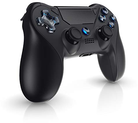 CSL - Wireless Controller für PS4 - PS4 Pro - PS 4 Slim sowie Nintendo Switch - Gamepad mit Dual Vibration Feedback - Bluetooth und Kabelverbindung - 600 mAh Akku