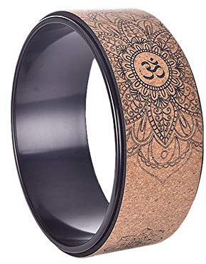 FLY FLU Cork Yoga Wheel , Starke Premium-Rolle Für Dharma Yoga Wheel Pose Verbesserung Der Mobilität Relive Tension - Zum Dehnen Und Verbessern Von Backbends