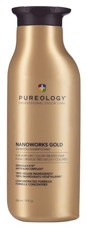 Pureology Nanoworks Gold, Shampoo, For Fine, Very Dry, Colour-Treated Hair, Renews Softness And Shine, Vegan Formulas, Sulphate Free, 266ml