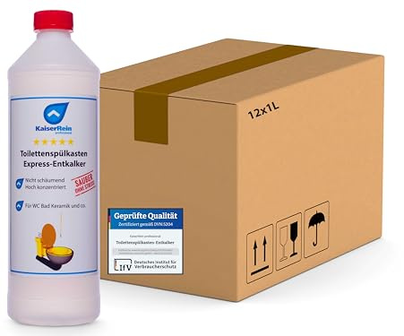 KaiserRein Toilettenspülkasten Express-Entkalker 12x 1L - Extra starker Kalklöser für Kalkablagerungen in WC, Spülkästen und Keramik, Entkalker, Spülkasten Reiniger