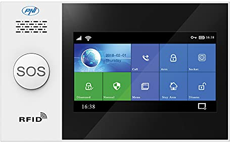 PNI SafeHouse HS650 Wifi GSM 4G sistema de alarma inalámbrico, con pantalla táctil, admite 100 zonas inalámbricas y 4 zonas cableadas, compatible con la aplicación Tuya Smart, alerta por SMS