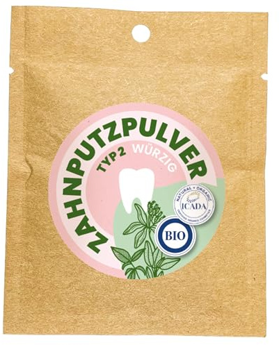 SCHETTLERs Bio-Zahnputzpulver Typ 2-20g - Mit Heilkreide, Meersalz & Pflanzenpulver - Nachfülltüte - Natürliche Zahnpflege