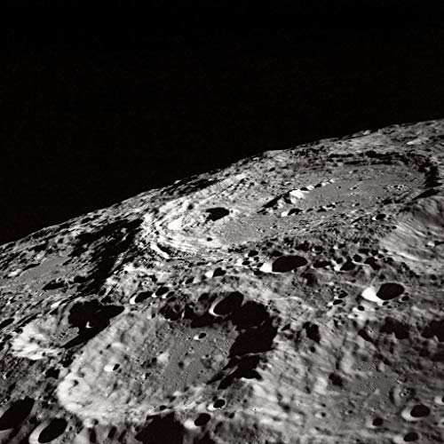 Poster Plakat Historisches Foto Mond Krater Apollo-Mission Schwarz-Weiß