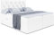 ALTDECOR Boxspringbett mit Matratze und Lattenrost, Boxbett, Topper, Polsterbett mit Bettkasten, Bett mit Stauraum H3-Matratze, Doppelbett, Springboxbett - Mirage - 160x200 Weiß Kunstleder