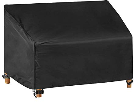 BEAUTYBIGBANG Abdeckung für Gartenbank, Bänke, 2/4-Sitzer, wasserdicht, reißfest, strapazierfähig, 600D-Oxford-Gewebe, Gartenmöbel-Abdeckungen für Outdoor-Sitze (2-Sitzer, 134 x 66 x 89 cm)