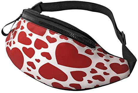 Rotes Herz Bauchtasche für Damen Herren Mode Gürteltasche Gürteltaschen mit verstellbarem Riemen Lässige Gürteltasche für Radfahren, Training, Wandern, Reisen, Laufen, Sport