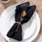 MLMW Schwarze Stoffservietten, 6 Stück, Leinen, waschbar, 41 x 41 cm, für Hochzeit, Party, Babyparty, Brautparty, Geburtstag, Tischdekorationen