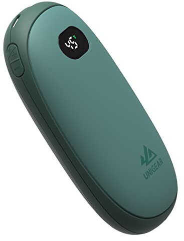 Unigear Handwärmer 10000mAh Schnelllade Wiederaufladbar, Elektrische tragbare USB-Taschenwärmer powerbank mit 21 Heizstufen von 35-55°C & digitalem Bildschirm für Raynauds, Outdoor, Jagd,Camping