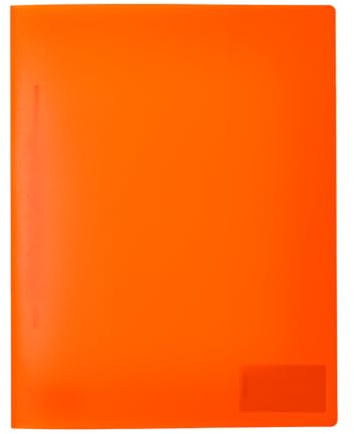 HERMA 19637 Schnellhefter A4 Transluzent Neon Orange, Sichthefter aus Kunststoff mit Beschriftungsetikett, Einstecktasche & Metallheftzunge, stabiler Plastik Schnellhefter für Schule & Büro