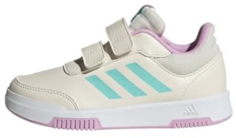 adidas Unisex Kids Tensaur Hook and Loop Shoes, Chalk White/Aqua/Bliss Lilac, 5.5 UK