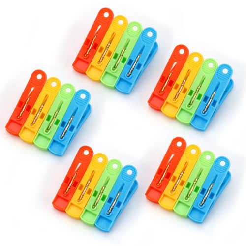 Gadom Clothes Pegs, 60 Pack Laundry Pegs Clothes Clips Super Grip Strong Plastic Clothes Pegs for Washing Line, Rust Resistant Non Slip Laundry Clips for Home and Garden