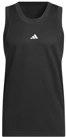 adidas Herren Basketball Legends Tank Top Tanktop, Black/White, L Tall