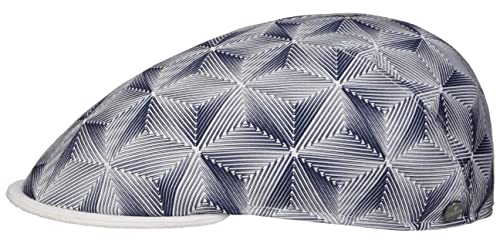 LIERYS Vancaster Flatcap - Schiebermütze/Schirmmütze - Frühjahr/Sommer Herren Cap mit Stretchfutterband - Made in Italy blau L (58-59 cm)