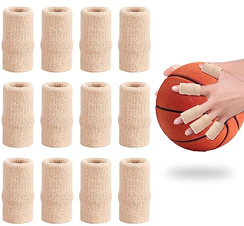 AWAVM 10 Stück + 2 Ersatzteile, schützt Finger, elastisch, Fingerschutz, Kompressionsbandagen zur Linderung von Schmerzen bei Arthritis