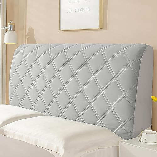 KAYBTNT Bett Kopfteil Bezug, Weicher Stretch Bed Headboard Cover, Staubdicht Waschbar Bettkopfteil Husse, Universell Verdicken Kopfteilbezug überzug für Full Twin Queen King,Grau,160cm
