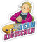 Spreadshirt TKKG Team Willi Klösschen Sticker, max. 10 x 10 cm, 10 x 10 cm, Mattweiß