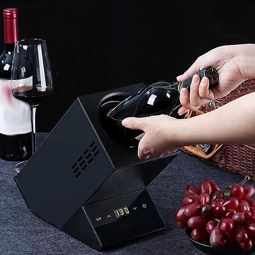 GEJLELDS Electric Wine Constant Chiller, 41°F-64°F Adjustable Constant Temperature Bottle Cooler, Slow Cooling for Wine, Champagne,Black