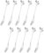 QUARKZMAN 10pcs Inox Acier Feuille Apéritif Fourchette 4.8 Pouce Vaisselle Dessert Cocktail Choix Mini Gâteau Fruit pour Maison Fête, Argent