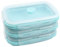OITUGG Plegable Fiambrera 3 piezas - 500ml Lunch Box - Silicona Fiambrera Hermético, A prueba de fugas, Diseñada con 4 hebillas a presión, Sin BPA, Apta para microondas, Apta para lavavajillas, Azul