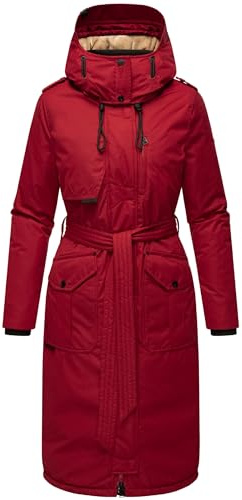 Navahoo Damen Wintermantel warmer Parka lang mit hohem Kragen und weicher Kapuze Hokulanii XS-XXL