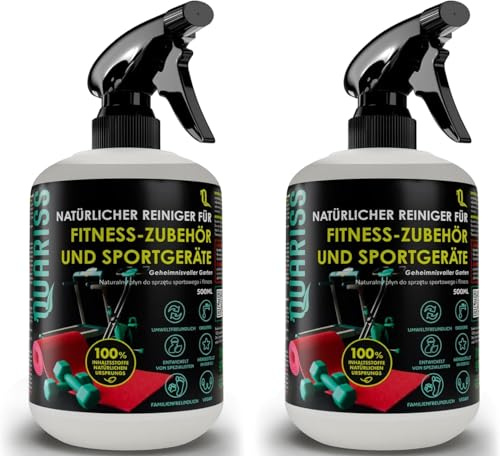 QUARISS 100% Natural Cleaner for Fitness Accessories and Sports Equipment - Mats - Waterproof Surfaces Sustainable & Vegan 2 X 0.5 Litres