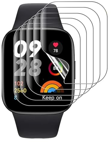 Snailcanfly Película de hidrogel 5pcs para Xiaomi Redmi Watch 3 1.75 Smart Watch Protector de pantalla Transparente TPU Sensible al tacto, de alta definición