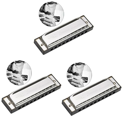 BESTonZON 3 Stück 10 Blues-Mundharmonika c Mundharmonika g Mundharmonika Luxus-Mundharmonika C-Dur Mundharmonika Silberne Mundharmonika Blues-Harfe Mundharmonika-Blues Dropshipping Bruce