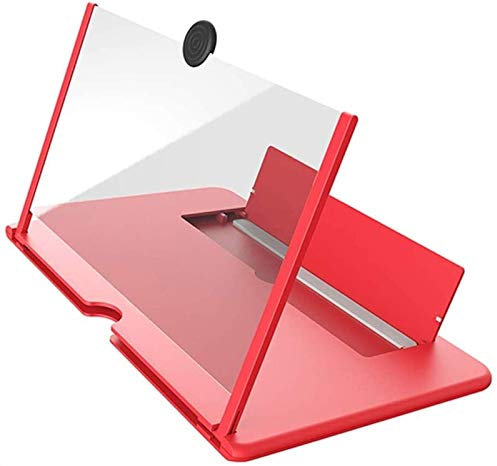 QZDCFC Leichter 12-Zoll-Klappbildschirm für Mobiltelefone, Strahlenschutz, 3D-HD-Video, Rot, 2 CPS charitable