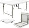 Harbour Housewares 1x Weiß 120cm (4ft) Höhenverstellbar Klappbarer Tisch aus Plastik - Schwerlast Faltbar Draussen Garten Campeggiotische