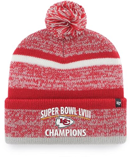 47 Northward Fashion Cuff Beanie Mütze mit POM POM – NFL Premium Cuffed Winter Knit Toque Cap, Rot/Ausflug, einfarbig (Getaway Solids), Einheitsgr��e