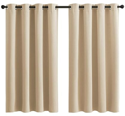 Daesar Blickdichte Vorhänge Khaki, Verdunkelungsvorhänge mit Ösen 2er Set 107x160CM Modern Einfarbig Schlafzimmer Gardinen und Vorhänge Fenster