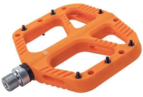 Fisope Mountainbike Pedale, rutschfeste MTB Nylon Pedale, 9/40.6 cm Fahrradpedale, breite flache Plattform und leichte Pedale - Orange