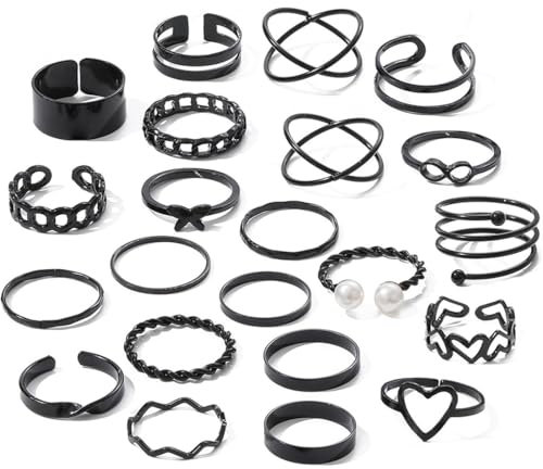 MKVZIYE 22 Stück Boho Gelenk Fingerringe,Stapelbare Midi Ringe Set,Vintage Stapelbarer Ring,Ideal für Geburtstagsfeiern, Abschlussbälle