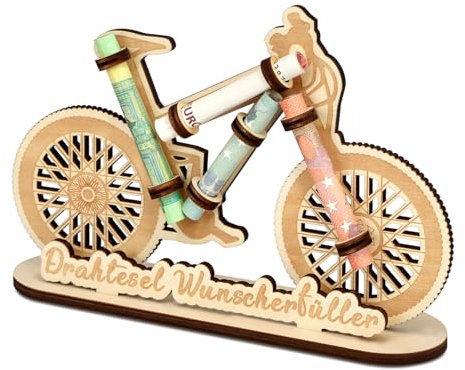 Giftota Wunscherfüller, Fahrrad Geburtstag Geldgeschenke Holz, Fahrrad Deko, Geschenke für Radfahrer Freunde Familie