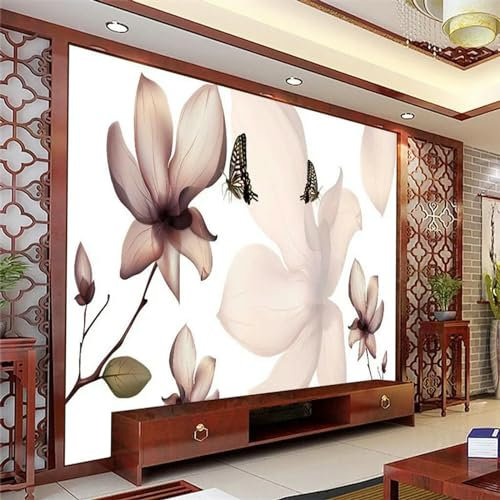 ZEZILE Tapete Wohnzimmer 3D abstrakt Blume Schmetterling Cafe Tapete Wohnkultur Papel de Parede para Quarto