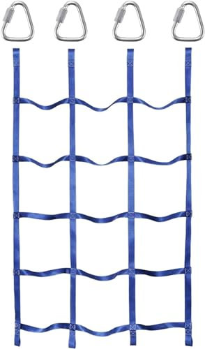 MOZ4dxy Climbing Net, Heavy Duty Climbing Cargo Net Rope Ladder, Outdoor Cargo Net For Climbing(Dark Blue)