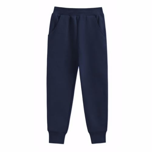 Smivibe Boys Girls School Jog Pants Kids Sports PE Joggers Trousers Jogging Tracksuit Bottoms Navy 7-8 Years