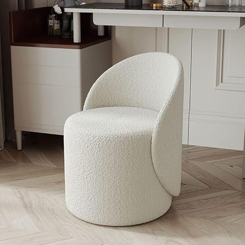 Drehbarer Kuschelstuhl Mit Ottomane, Moderner Runder Akzent-wannensessel Für Wohnzimmer Und Schlafzimmer – Bequemer, Gemütlicher Stuhl, Sofa-lesestuhl, 360° Drehbare Metallbasis(Color:Lamm)