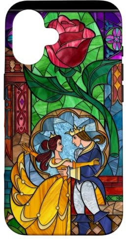 iPhone 16 Disney Beauty and the Beast Belle and Prince Stained Glass Case