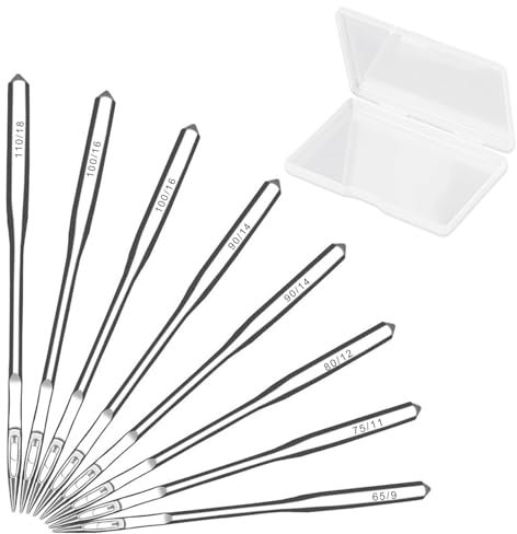 80 Pcs Universal Heavy Duty,Sewing Machine Needles,6 Sizes 65/9 75/11 80/12 90/14 100/16 110/18,Universal Machine Needles Heavy Dut for Singer, Brother, Janome, Varmax Home Sewing Machines(with Box)